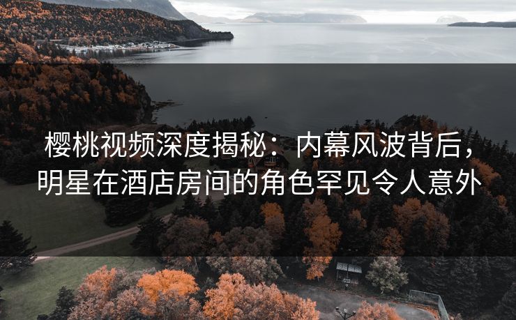 樱桃视频深度揭秘：内幕风波背后，明星在酒店房间的角色罕见令人意外